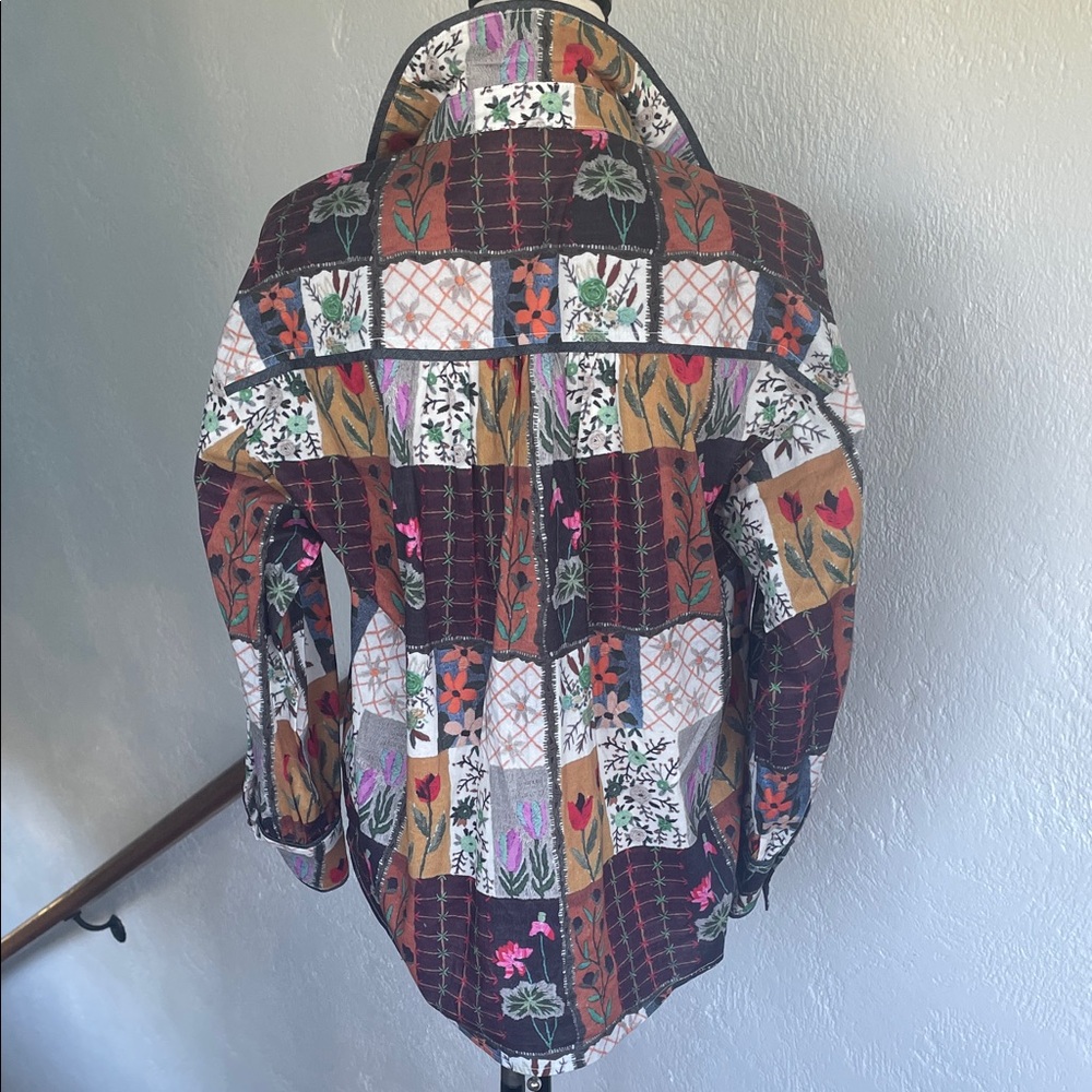 Jodifl Multicolor Patchwork Button Down Shirt - image 4